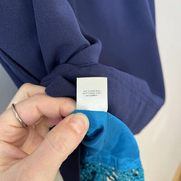 Anthropologie Dress Y2K Blue Nautical Fisherman Preppy 10 Overall Button Mini - Picture 10 of 11